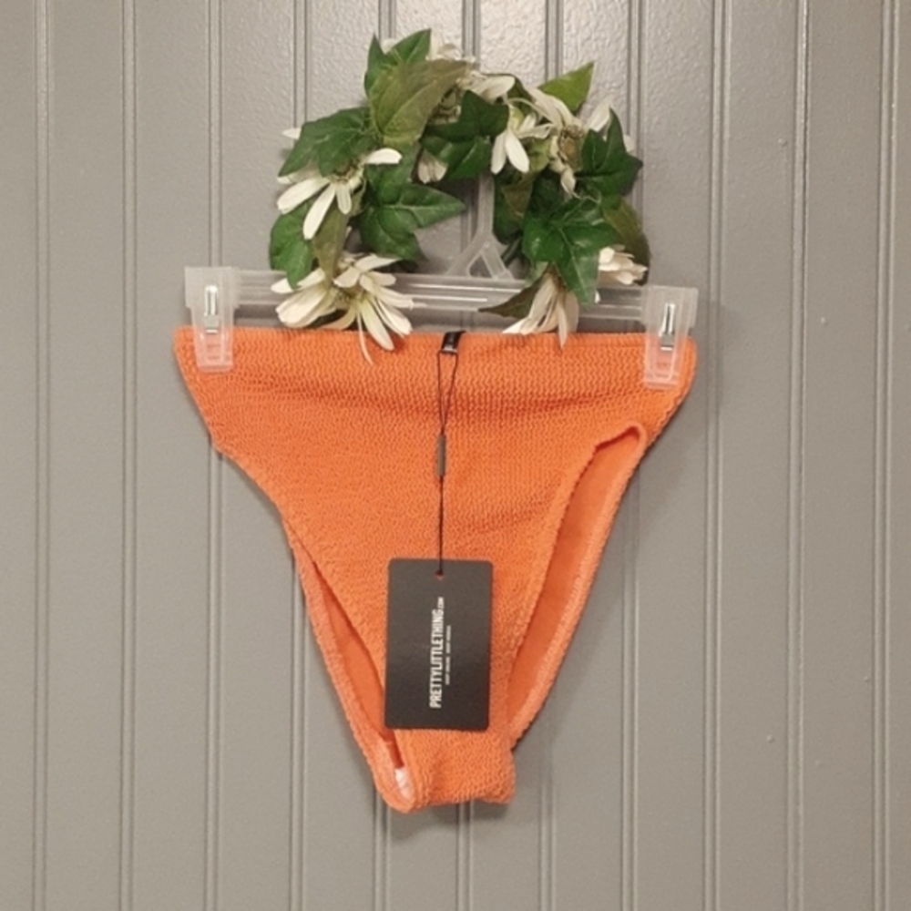PrettyLittleThing Coral High Waist Bikini Bottom